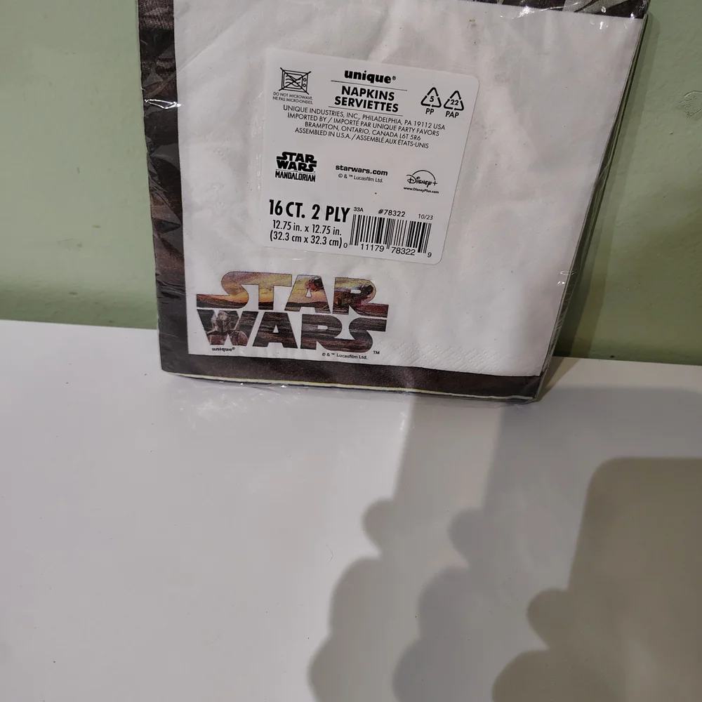 NWT Disney Star Wars The Mandalorian The Child Kids One Paper Napkins 16 Ct